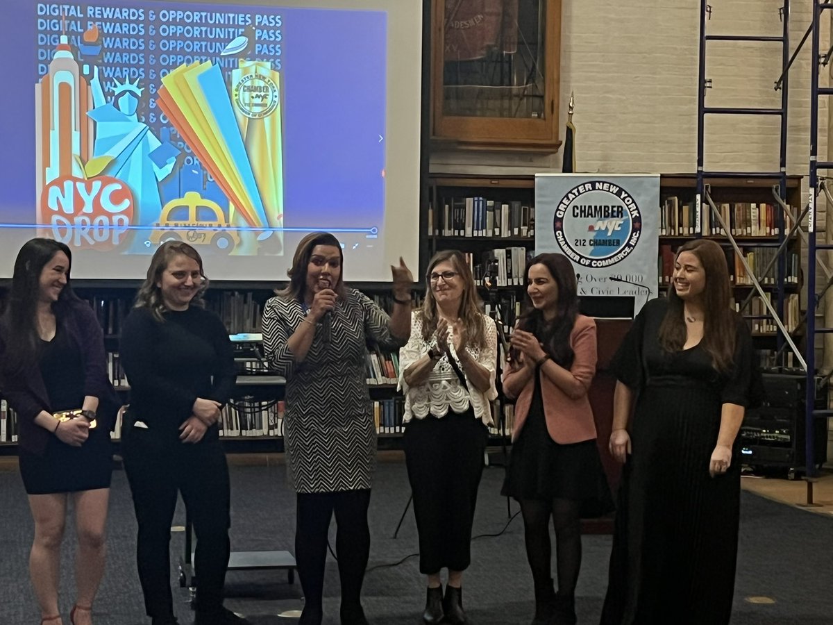 NYChamber's tweet image. Thank you Executive Director - Denise Felix’s-Adams NYC Mayor&apos;s Office of Innovation &amp;amp; Emerging Markets for attending @nychamber launch party for NYCDrop the new digital rewards program connecting businesses with consumers. Spend your $ in NYC. thank you @UnleashWeb3…