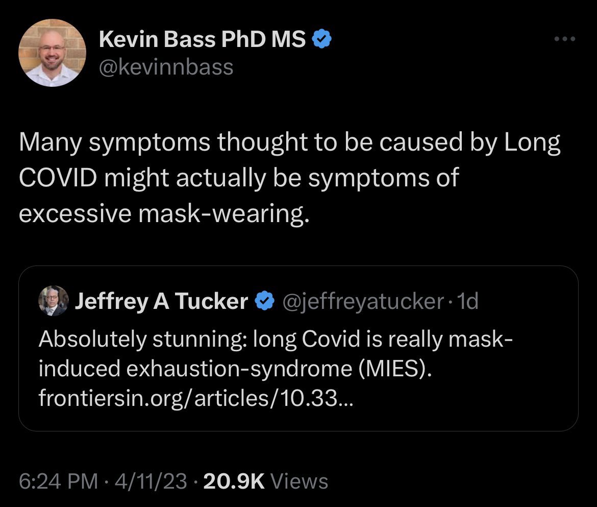 Regular reminder that this person has not even started third year of med school, never treated a single patient let alone a COVID patient, and never done research in any areas even remotely related to COVID, masks, oxygenation & ventilation, etc.

He does sell products online tho