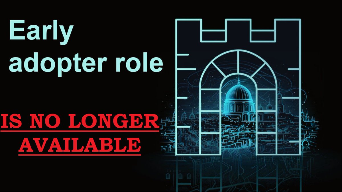 📣 SPECIAL ANNOUNCEMENT 📣

The early adopter role has concluded.🛑

Stay tuned with our announcements as in the next few days a new huge promotion will be posted🎉

🔸Follow <a href="/Jerusalem_World/">Jerusalem Virtual World</a>
🔸Discord: discord.gg/xgaMdhXZRN