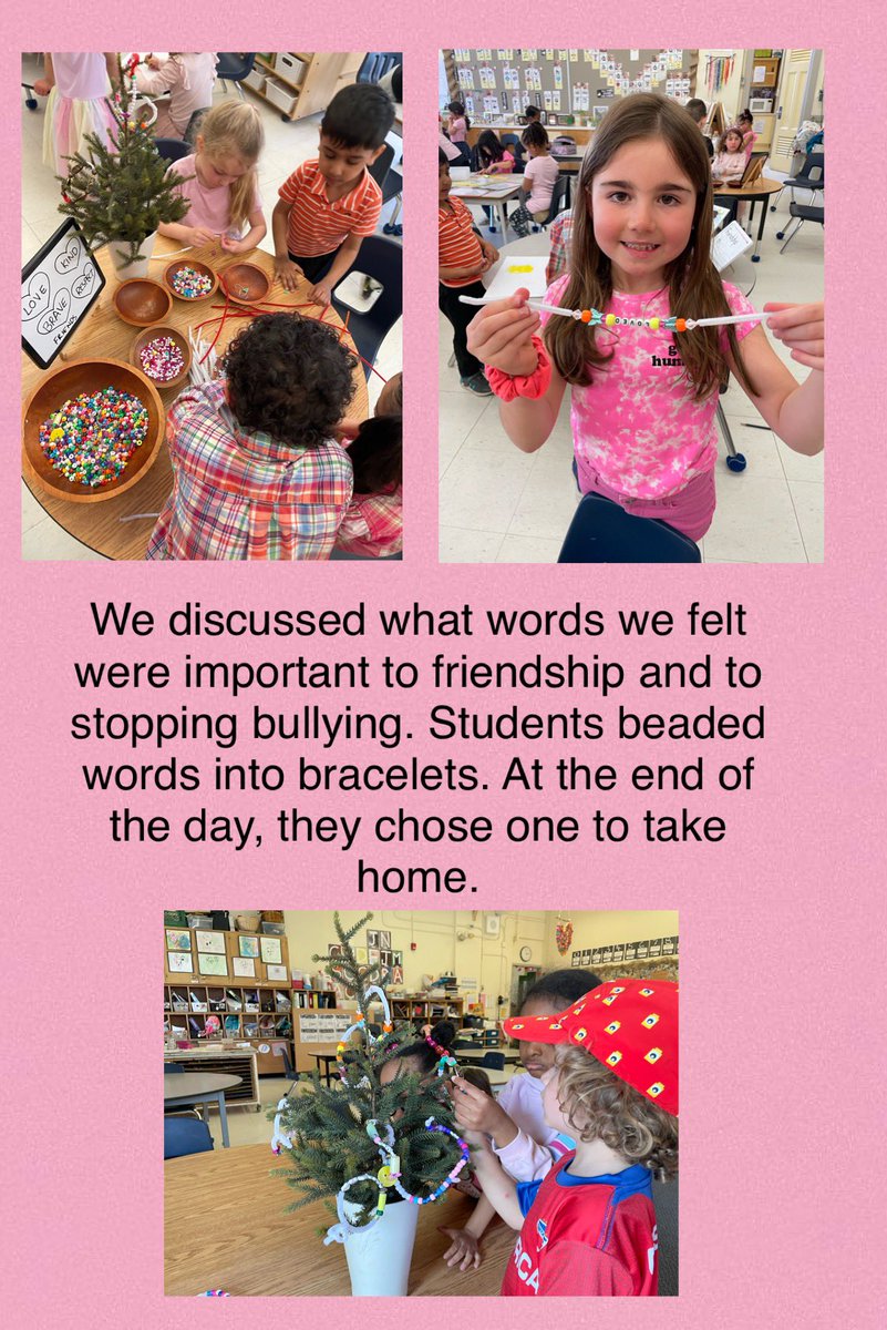 Our #InternationalDayOfPink activities. We spent a lot of time discussing what bullying is, why people bully and what we can do to stop bullying. I 💗 their friendship words like: accepting, inspired, connected, equality, kind, including & brave. @AllenbyPS_TDSB #tdsb