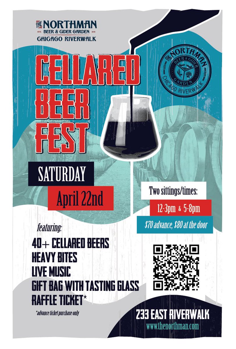 TICKETS ON SALE NOW! Our 1st EVER Cellared Beer Festival! Full event info & ticketing can be found via the link here >> cellaredbeerfesr.bpt.me Grab ur tickets today! #thenorthmanriverwalk #chicagoriverwalk #craftbeer #craftbeerfestival #BeerLover #craftbeerlover #craftbeerlife