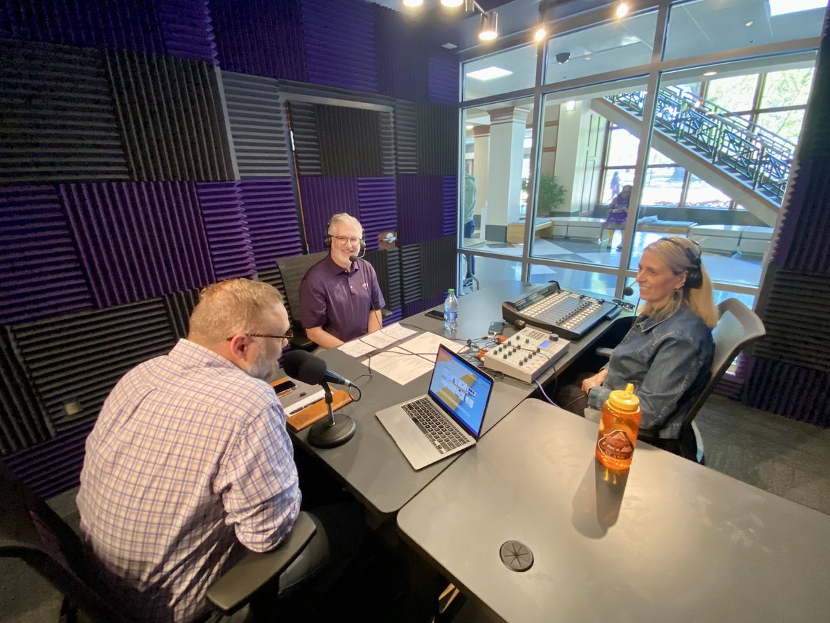 Today we welcomed <a href="/ucabears/">University of Central Arkansas</a> President @UCApresdavis into our new Bear Cave for the 1st live remote broadcast from the new studio. We can not wait to show you the finished product in the coming weeks! Stay Tuned… #KUCA #UCABears #BearClawsUp