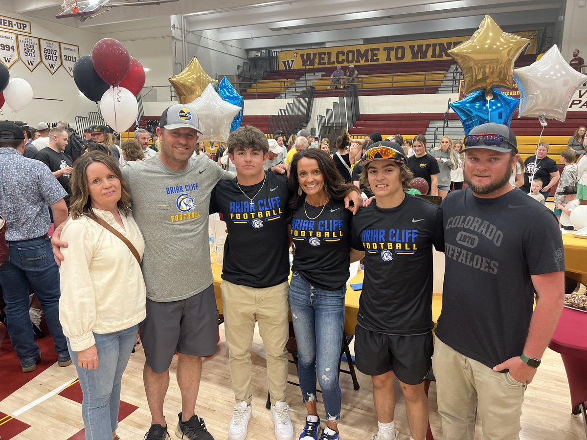 Proud of this kid, excited for the future and thankful for those who came. It’s been official for a while and today we got to celebrate it ❤️ <a href="/chasemichaeI/">Chase Thomas</a> <a href="/plumberscrack07/">Kevin Thomas</a> <a href="/trippthomas123/">Tripp Thomas</a> <a href="/BriarCliffFB/">Briar Cliff Football</a>