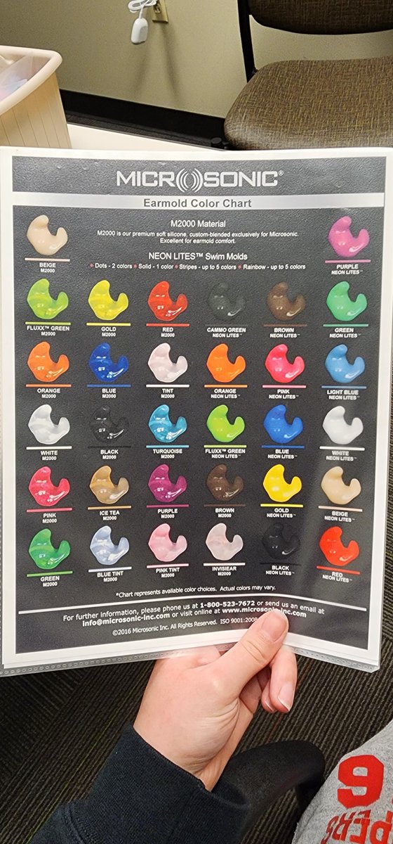 dmagee32's tweet photo. @Microsonic_Inc my daughter received her "red" earmolds the other day. They are far from red(see pic)that is shown in your earmold color chart. Apparently, her ENT is being told you will not replace them because they are correct. My daughter is deaf, not blind😁 https://t.co/dDUhSvARpX