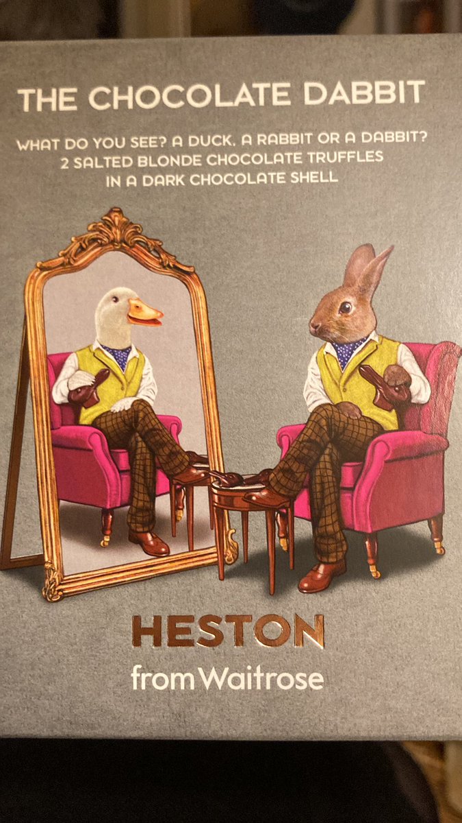 estherdaponte's tweet photo. Mr Blumenthal, his #dabbit, from @waitrose, with a re-enactment of the cover illustration โ and even a duck tie as a bonus. Very tasty it was, too. https://t.co/eNKAtEFRtK