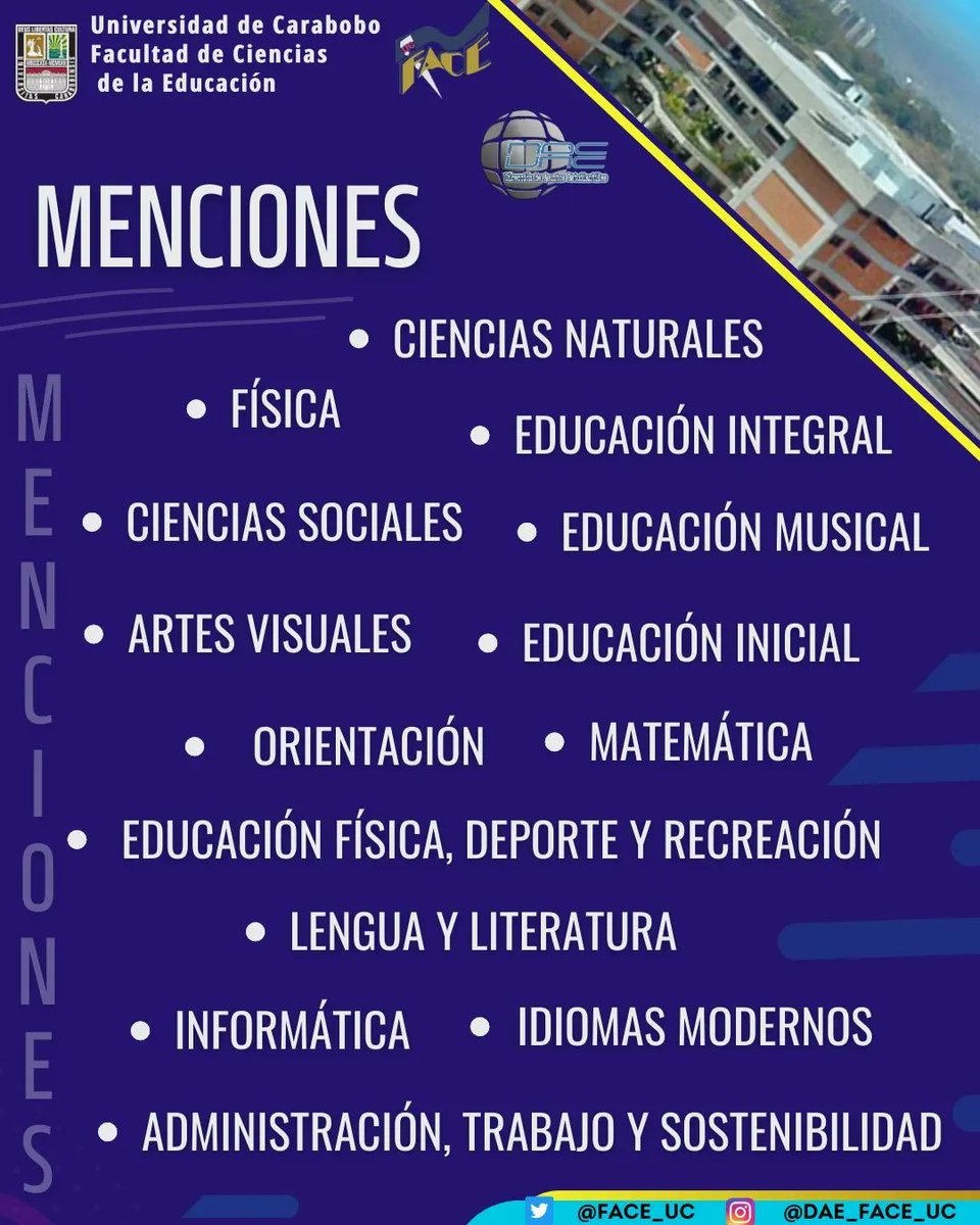 Se invita a los estudiantes regulares que están culminando trayecto inicial y los que no están inscritos en mención a participar en la Expomención 2023 a partir del 13 de Abril en los espacios abiertos de la 
#FaCEActiva #FaCEHumanista
