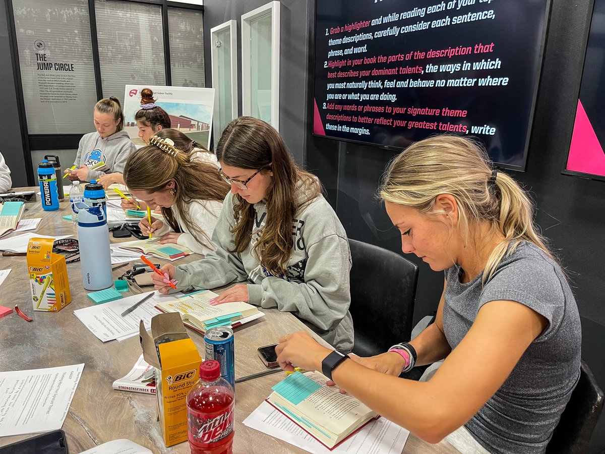 𝐒𝐭𝐫𝐞𝐧𝐠𝐭𝐡𝐬 𝐅𝐢𝐧𝐝𝐞𝐫 𝟐.𝟎 🔴

This afternoon <a href="/WKU_Soccer/">WKU Soccer</a> had the opportunity to discover their signature themes and dominant talents through <a href="/CliftonStrength/">CliftonStrengths</a> ! 
#ChampionsClimbHere