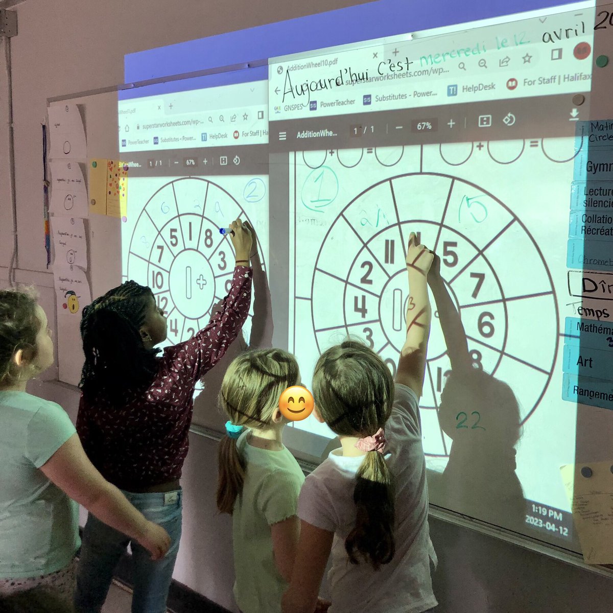 mmekkelly's tweet image. Got this “math wheel” idea from @AmandaMangione !! The kids loved a little relay “race” for fact fluency. And since it wasn’t actually a race, teamwork &amp;amp; helping was encouraged! #SeeWhatIAmLearning @BurtonEBES @HRCE_Math @HRCE_NS