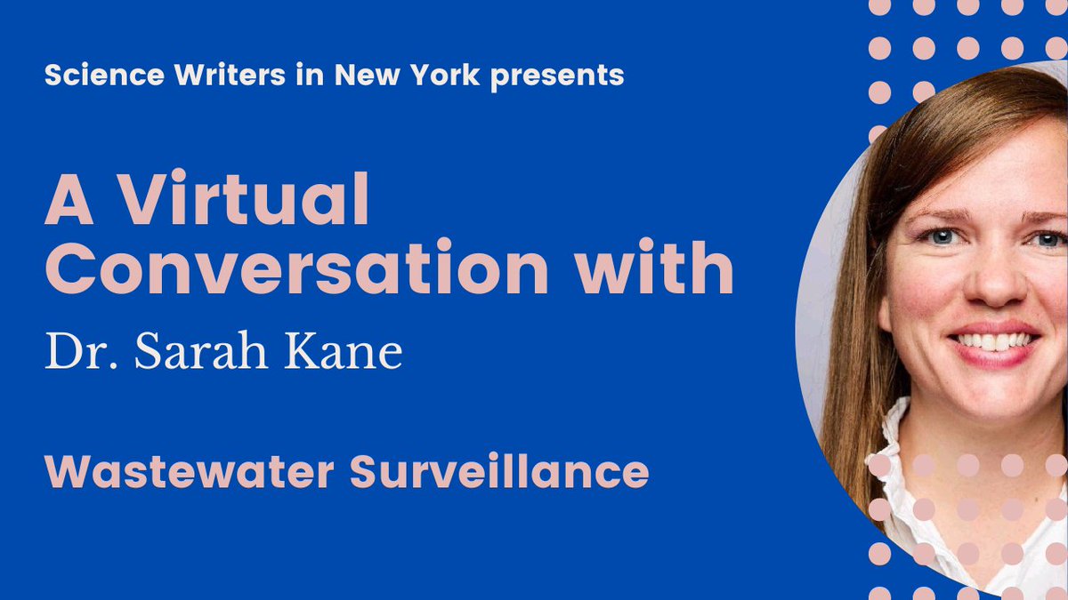 Science Writers in New York aka SWINY 🐷 (@swiny) on Twitter photo Want to learn more about wastewater surveillance? Join us tonight at 7 pm EDT for a virtual conversation with Dr. Sarah Kane, director of Research and Development for <a href="/GTMolecular/">GT Molecular</a>. Registration info here: swiny.org/2023/03/feb-15… Want to learn more about wastewater surveillance? Join us tonight at 7 pm EDT for a virtual conversation with Dr. Sarah Kane, director of Research and Development for <a href="/GTMolecular/">GT Molecular</a>. Registration info here: swiny.org/2023/03/feb-15…