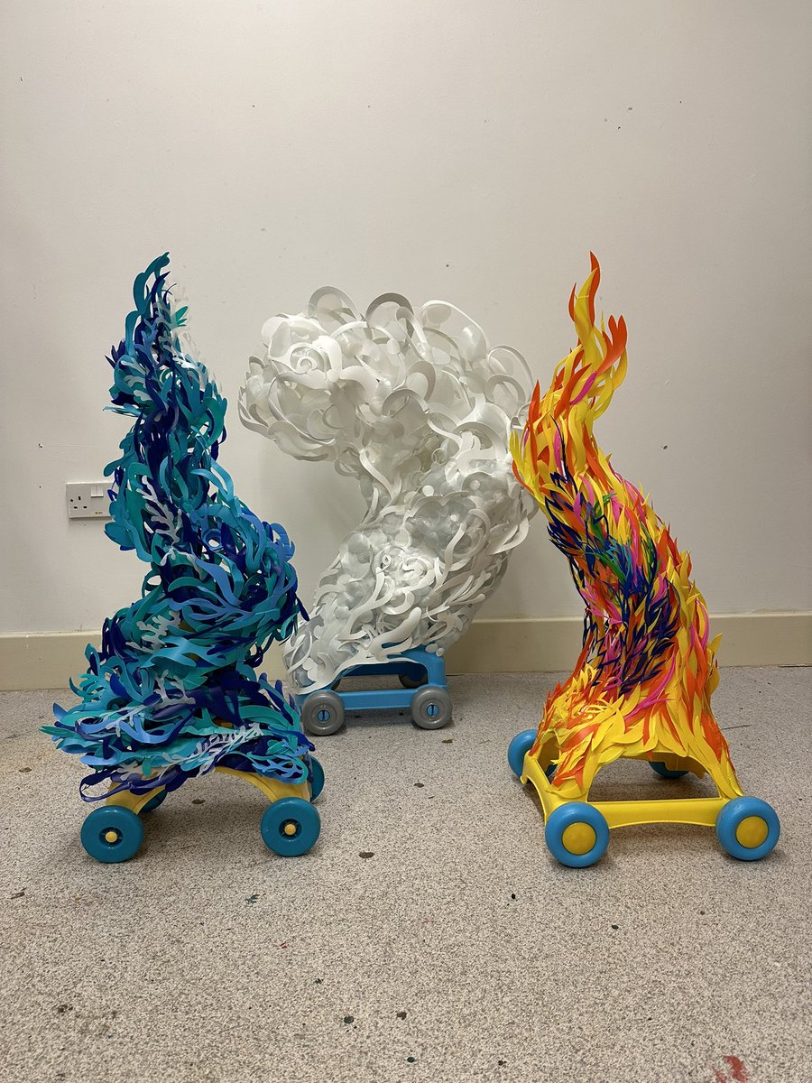 Stuff happening in the studio. 
#elements #sculpture #madefromwaste #contemporaryart #recycledplastic #art #artonwheels