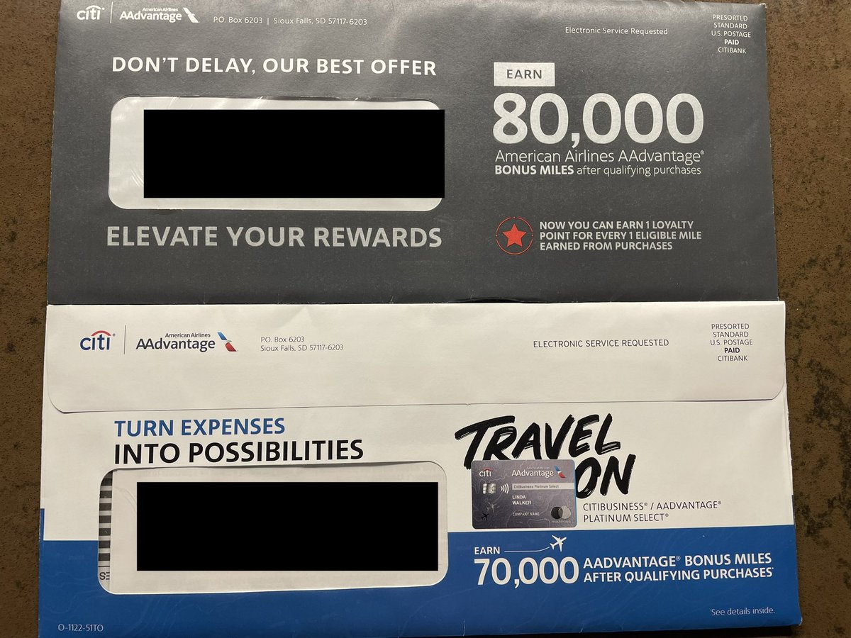 tombe's tweet photo. Top envelope addressed to my son, 21. Bottom to my daughter, 19. Received on the same day. Fascinating to see the differences and try to guess the rationale! https://t.co/XkLGqhUTl3