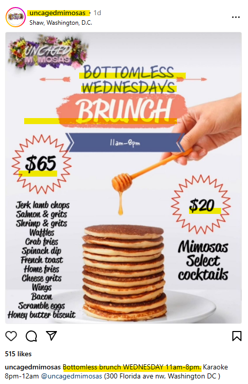 ScottRobertsDC's tweet photo. bottomless brunch Wednesday at @TruxtonCircle's Uncaged Mimosas, 11am - 8pm 

https://t.co/fcyZ6cOJcs
#BloomingdaleDC https://t.co/iBulgEXxCj