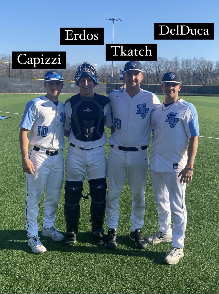 SV Varsity Wins and improves to 8-0‼️ Zach Tkatch goes 4 with 6k’s🔥 Mike DelDuca closed it out 2 innings and 2k’s💪🏻 Creed Erdos and AJ Capizzi both with a 2️⃣  hit performance at the plate!!