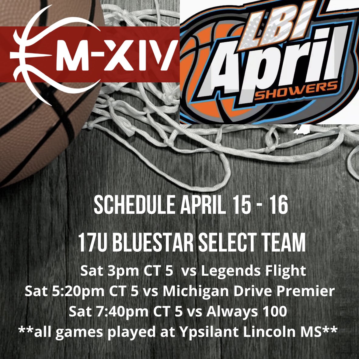 M14Hoops_Girls's tweet photo. 17U BlueStar Select schedule this weekend!
@LBInsider https://t.co/3dWYCom0Va