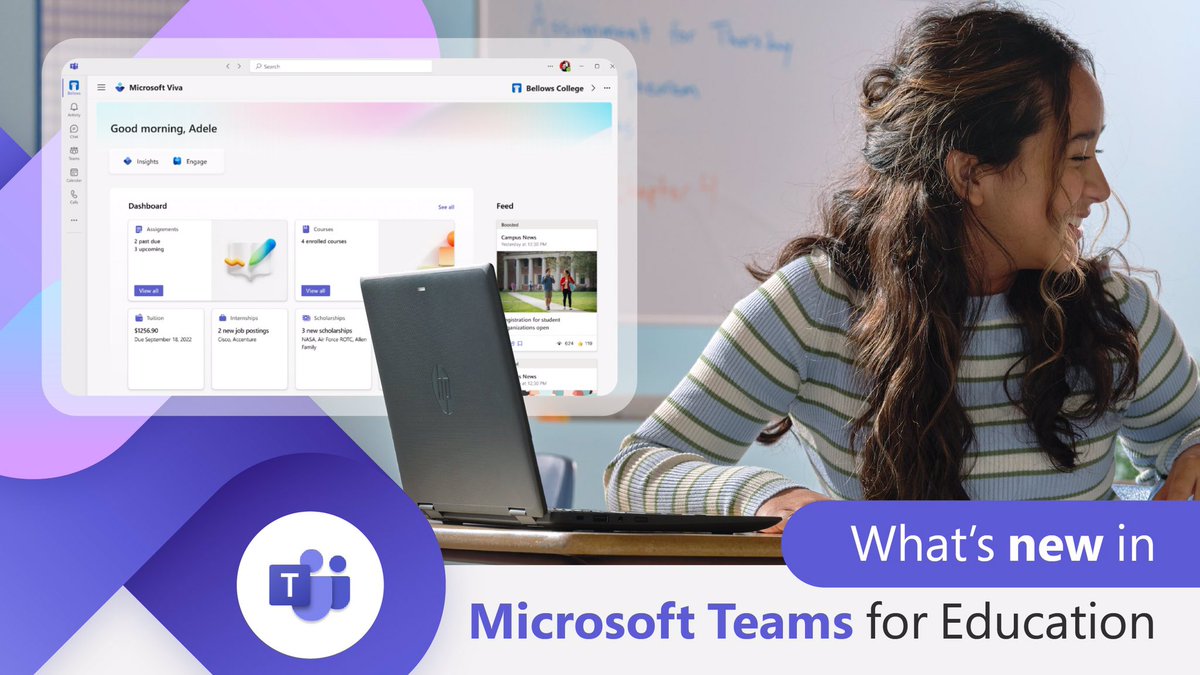 Exciting new updates are coming to #MicrosoftTeams for Education! 🚀

Read about Viva Connections for Education, a centralized hub for student resources, new features for Assignments, and more: msft.it/6011gJDW7

#edtech #MIEExpert