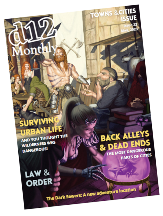 Ever wanted your #DnD character to own a business? 

I explore this topic (and many more) in the next issue of #d12Monthly, my #DungeonsAndDragons zine. 

Past issues are available for free at my website. #TTRPG #OpenDnD