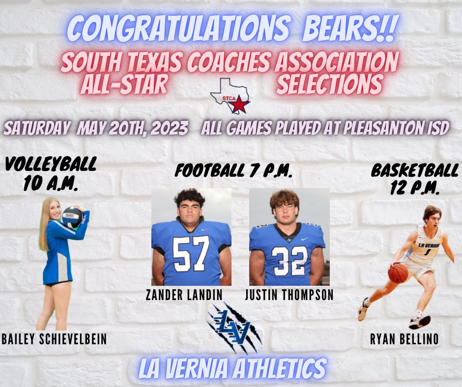 Congrats to these Bears representing LV in the STCA All-Star game!! #BEARDOWN