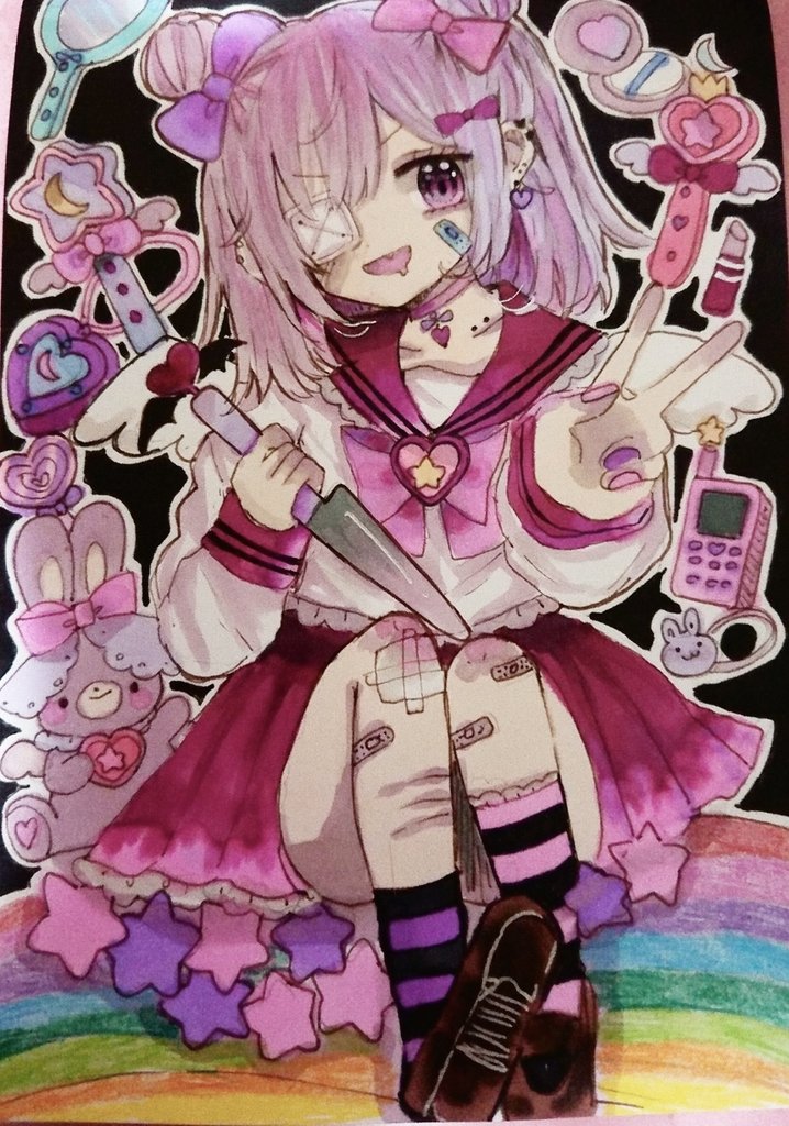 魔法少女💗💗(σ≧▽≦)σ #コピック #絵描きさんと繋がりたい #アナログ