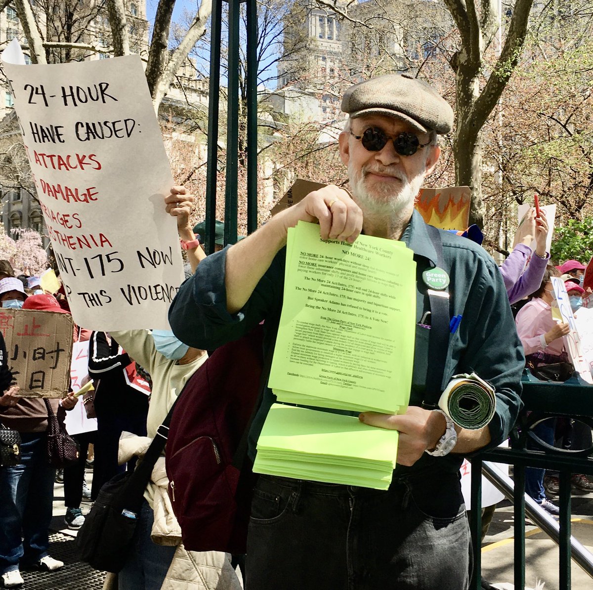 Brx_Greens's tweet photo. Green Party of NY County &amp; Bronx Green support No More 24 bill for HomeCare Workers 3/12 in City Hall Rally ⁦@gpny⁩ ⁦@GPNYCounty⁩ https://t.co/aUbpj3nzqd