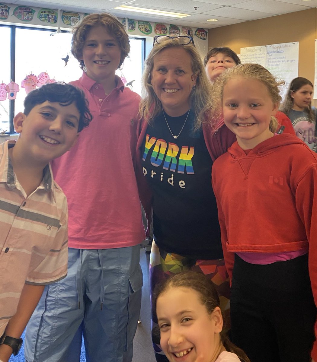 Celebrating International Day of Pink &amp; Rainbow🌈 Pride with our Grade 5 leaders. #TheYorkSchool #yorklearns