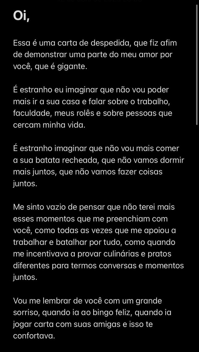 maarcelindoo's tweet photo. Carta pra minha tia, uma despedida com muito amor para você! https://t.co/yB5V2fer9y