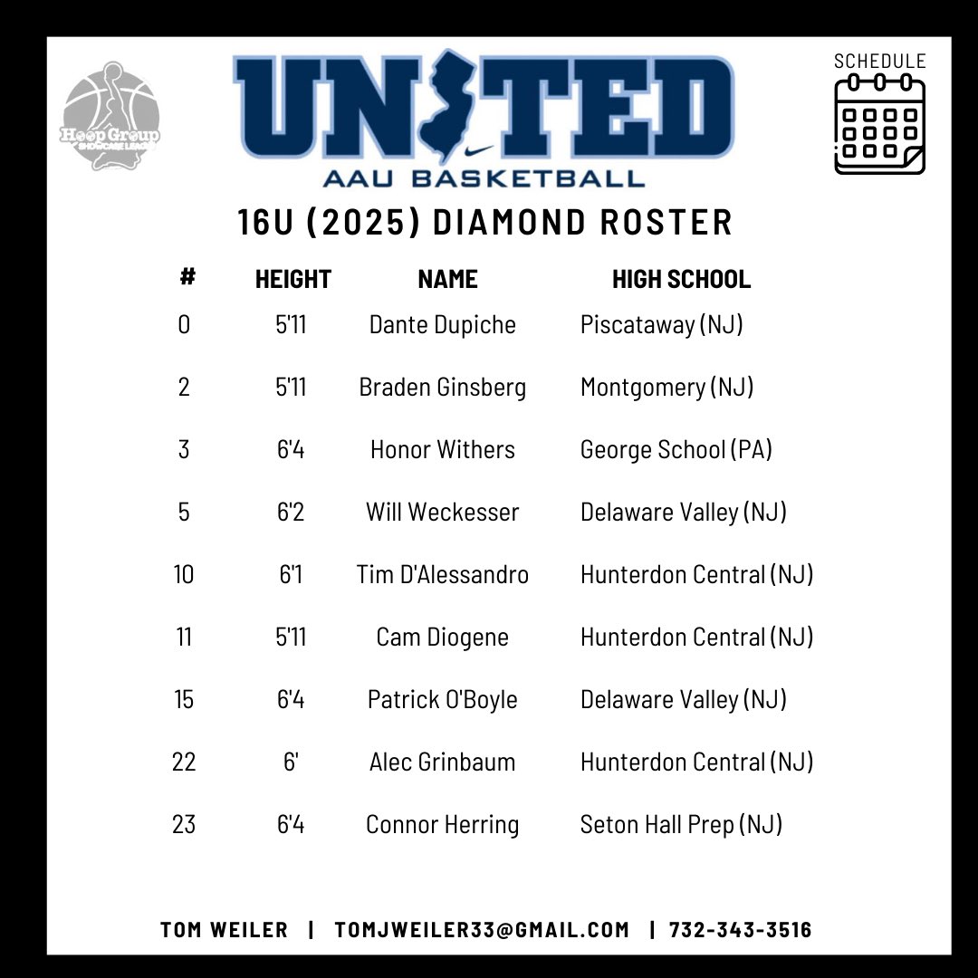 United NJ AAU - Boys Program (@unitednjaauboys) on Twitter photo Introducing our 16U (2025) Diamond squad. These guys are ready to breakout on the scene this spring and turn some heads 👀
<a href="/Tom_Weiler33/">Tom Weiler</a> Introducing our 16U (2025) Diamond squad. These guys are ready to breakout on the scene this spring and turn some heads 👀
<a href="/Tom_Weiler33/">Tom Weiler</a>