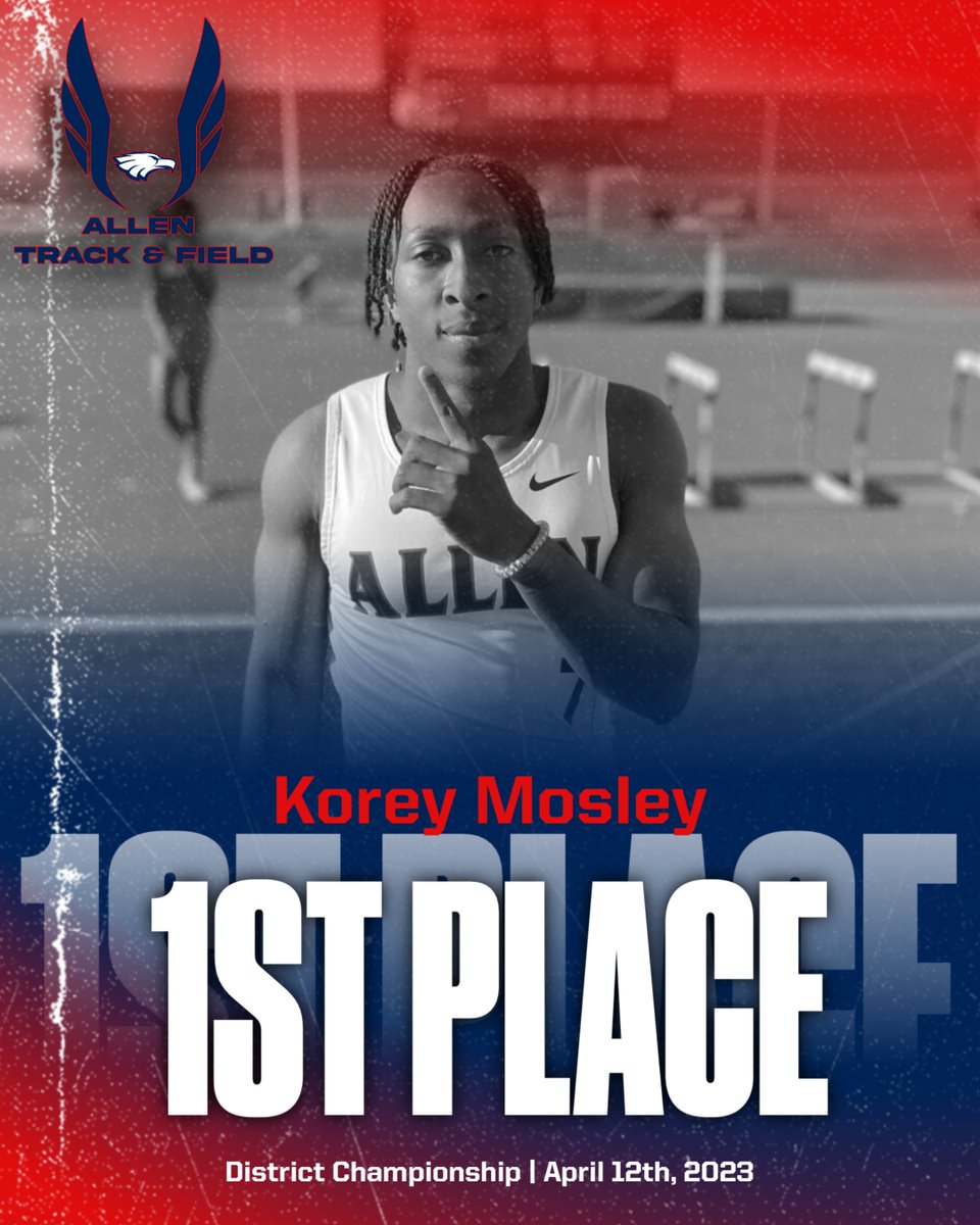 AllenTrack's tweet photo. 100m District Champion 

@korey_mosley https://t.co/9amNVdT0Nz