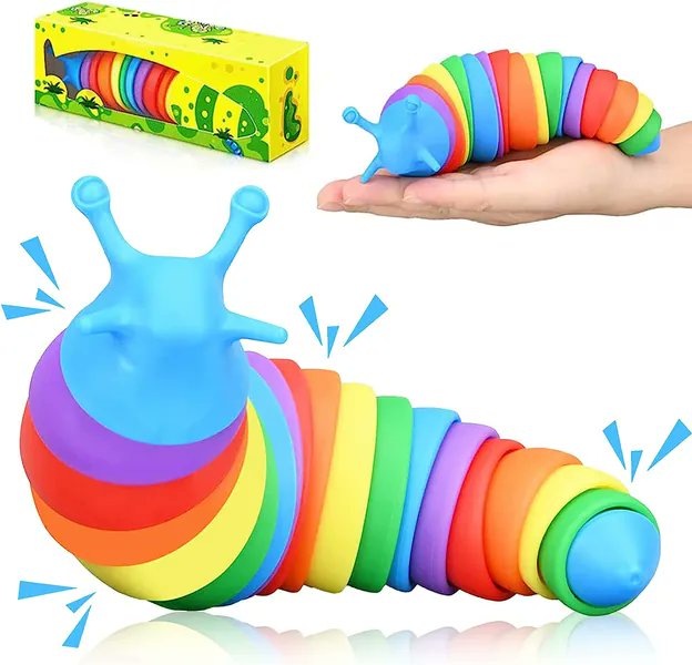 Azailard's tweet photo. I just received Fidget Slug, 3D Articulated Slug Fidget Toy, Sensory Slug Toy, Birthday Gifts Fidget Slug Toys for Toddler,Baby,Kids,Boys&amp;Girl, Rainbow Fidget Wiggle Slug Caterpillar Sensory Wo from kilpzzy via Throne. Thank you! https://t.co/ubgYVRX6r4 #Wishlist #Throne https://t.co/Y6TABj6cRe