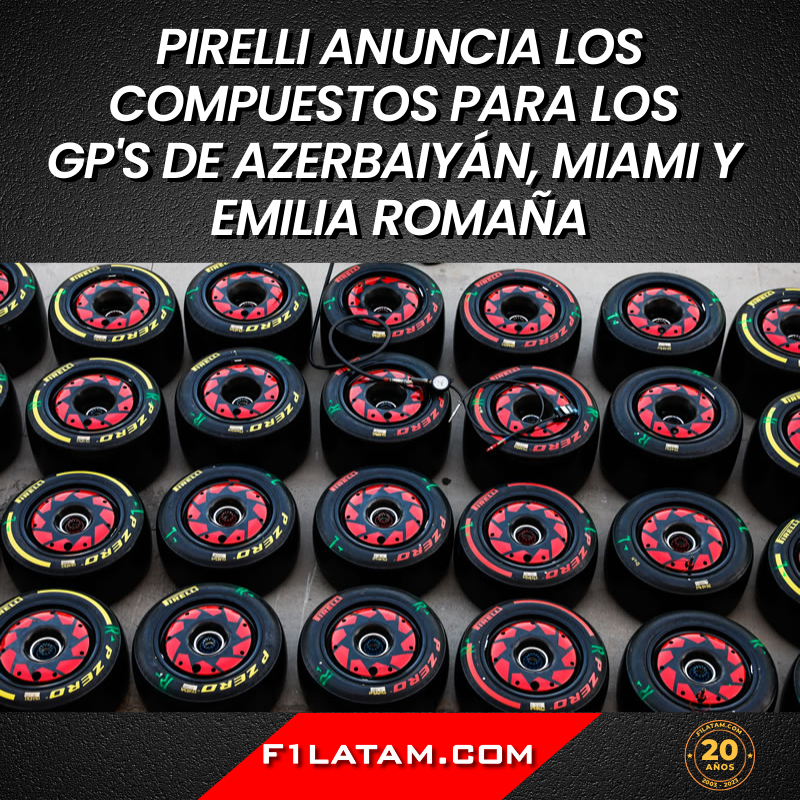 Pirelli anuncia los compuestos para #AzerbaijanGP 🇦🇿, #MiamiGP 🇺🇸 e #ImolaGP #F1 🇮🇹 - 🗒👉 f1latam.com/noticias/lista… - #F1LATAM #F12023 #Formula1