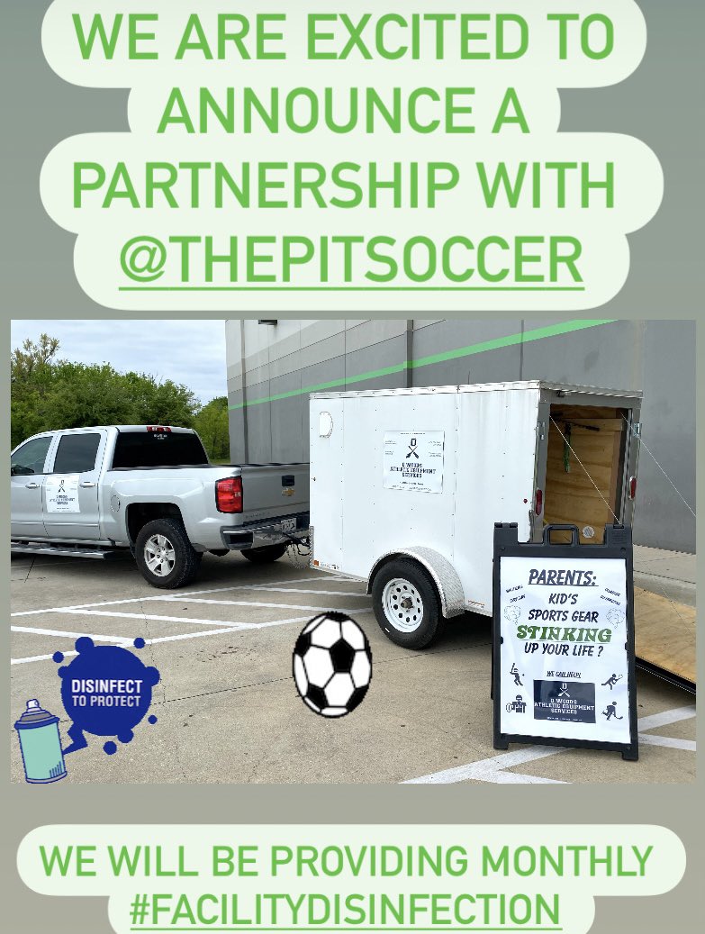 D_WoodEquipment's tweet photo. Big News ‼️ We have partnered with @ThePITSoccer to provide monthly Facility Disinfection for their indoor fields & Equipment Sanitation for their training gear /balls. #ozonesanitation #facilitydisinfection #kilzone #sportsozone #equipmentmanager #soccer @AEMA_74 @DWood_EQ https://t.co/8YTXKbAsON