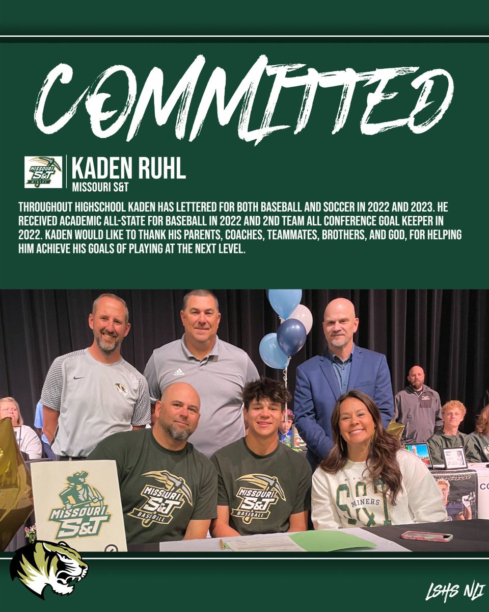 Great day watching Kaden sign with <a href="/MissouriSandT/">Missouri S&T</a>   

He is going to find success on and more importantly off the field. 
#SmartKid