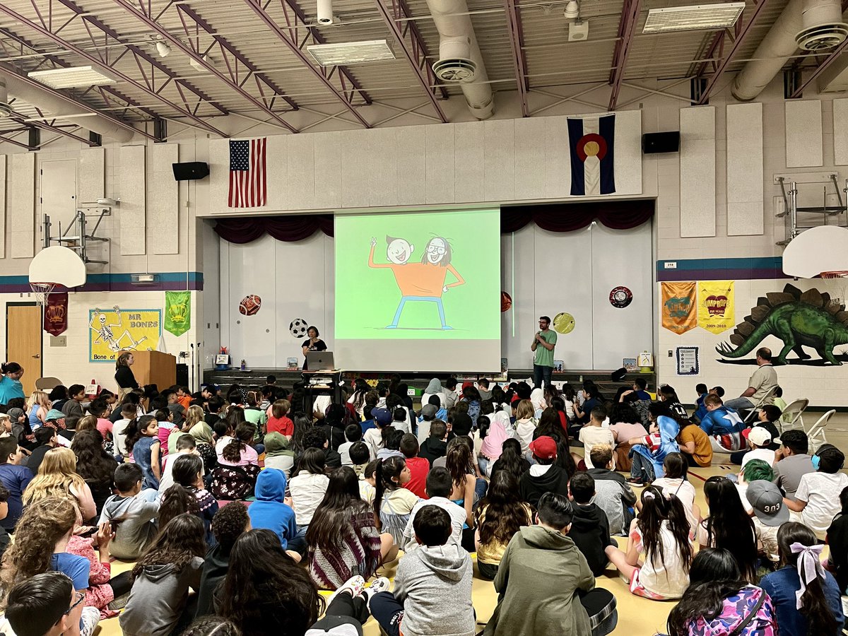 MsSniderAdams12's tweet photo. Today was SO special. TY @drawingrobbi & @writingmatthew for visiting us on your #BusloadofBooks tour. Thank you @FirstBook for making this day possible. Our students will never forget today! Folks - buy ALL their books. They’re talented creators & the best human beings. @Adams12 https://t.co/MkHKTVwVY8