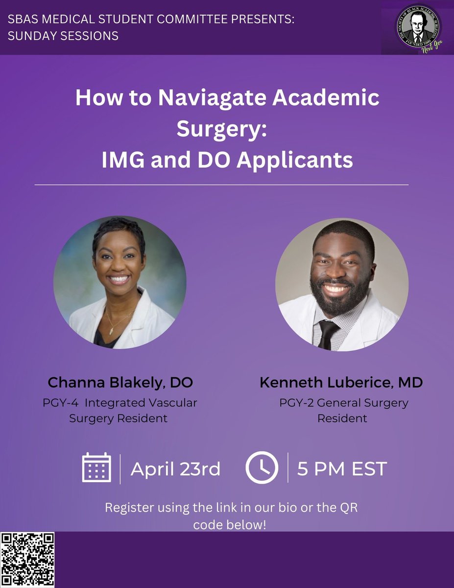 🗣️Don’t Miss this! 

Our amazing #SBASMedicalStudentCommittee is bringing you another AMAZING  #SBASSundaySession specifically focusing on DO &amp; IMG applicants!

Join us for mentorship, guidance &amp; support! 

Sign up here: docs.google.com/forms/d/e/1FAI…

#WeGotYall #SBASMentors