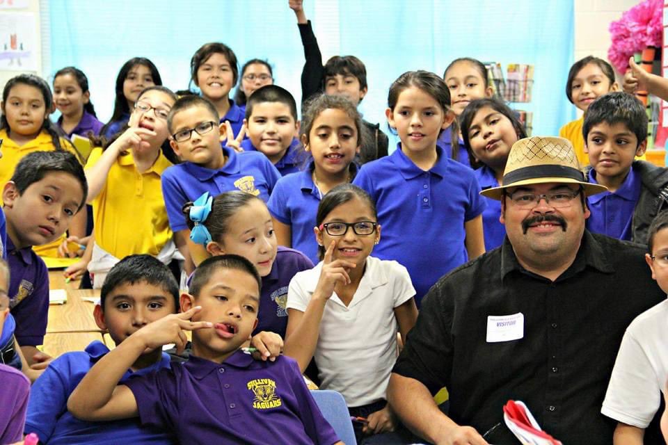 VidaurreEdward's tweet photo. First school to sign up for Poets in the Schools for this year’s #VIPF Rio Grande Valley International Poetry Festival is
Idea McAllen college prep
Poets will go to the schools and read to your students as part of our annual poetry festivities.
Pictured are Students from Med High and a school in San Benito, TX many years ago