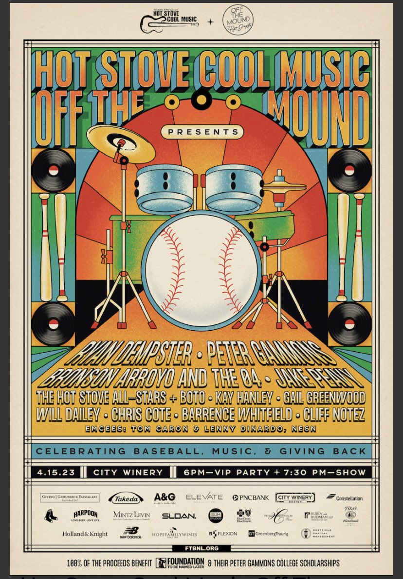 Another #HotStove wknd is upon us! Still tix avail & the silent auction is live!!! Feat. @Dempster46 #OffTheMound & plenty of our beloved @RedSox players from 2013 World series! Plus #BronsonArroyo @kayhanley @willdailey @BarrenceWhitfld @cliffnotezz & more!
#HSCM #RedSox