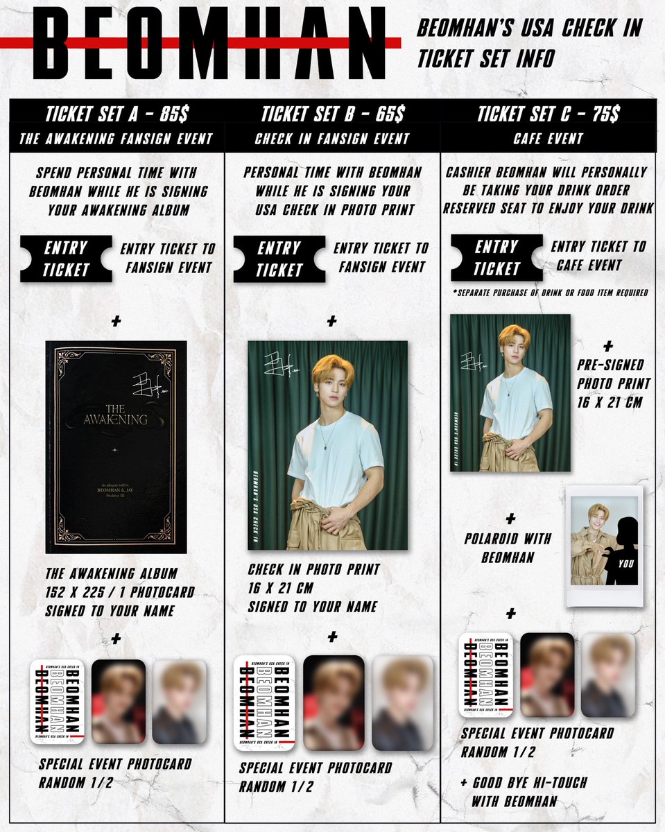 fmtour1's tweet photo. BEOMHAN’S USA CHECK IN

🎟 ALABAMA SCHEDULE &amp; TICKET INFO

 🗓 04/16 Sun
• Public Event (more info tba)
• 5:30 PM - Fansign Event (Tour Photo Print)
• 7:30 PM Selfie Session

Tickets on sale Wed 04/13 at 10PM local time!
https://t.co/LbM4tuxIcu

#beomhan https://t.co/BKK8TI3Apd