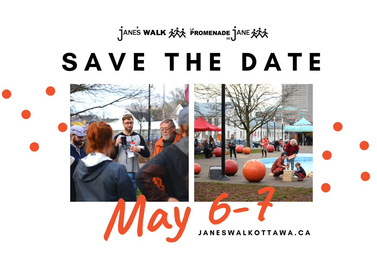 Let’s keep walking! Reconnect with your community as Jane’s Walk Ottawa-Gatineau returns to local streets May 6-7, 2023. buff.ly/35RrfJe #ottcity #ottawa #gatineau #ottwalk
