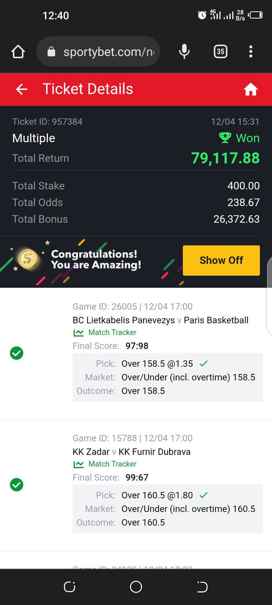 tega_ogbodu's tweet photo. @Ekitipikin Thanks. Let's go again. Today .
Staking all winnings https://t.co/8SGBOSCHE7