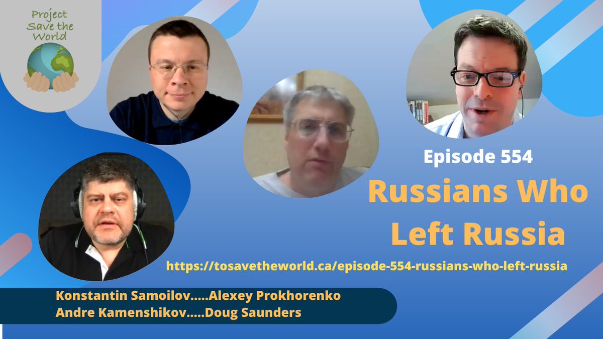 Konstantin Samoilov and Alexey Prokhorenko  fled Russia to avoid being sent to Ukraine to kill Ukrainians. Andre Kamenshikov  is now traveling in Central Asia meeting other emigré Russians. Doug Saunders is columnist with the Globe and Mail a: tosavetheworld.ca/episode-544-ru….