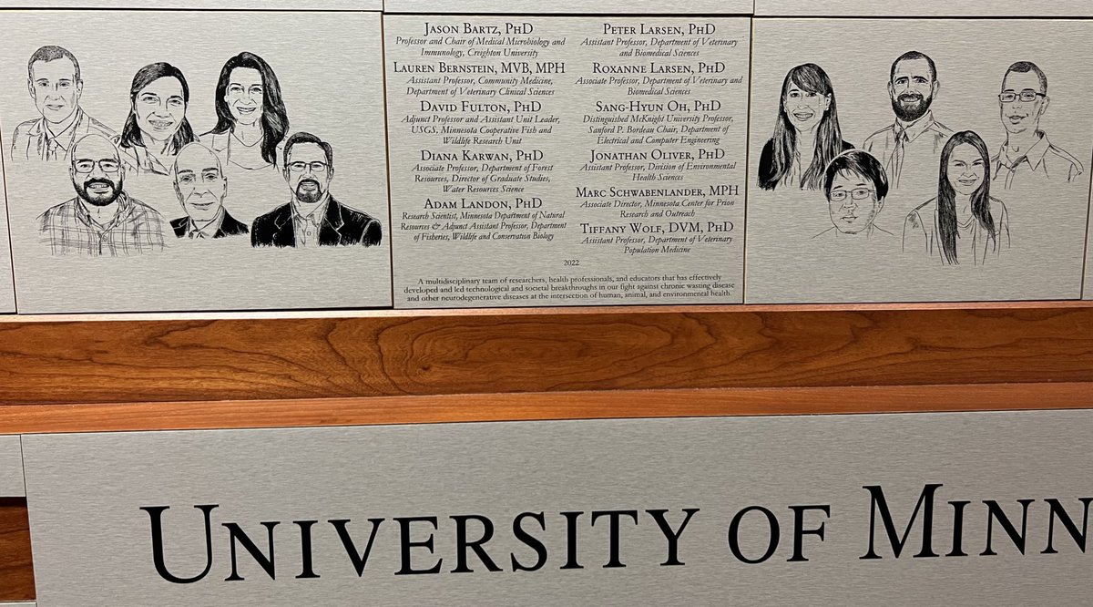 Peter Larsen (@peter_a_larsen) on Twitter photo Yesterday the <a href="/UMN_MNPRO/">Minnesota Center for Prion Research & Outreach</a> team was inducted into the U of Minnesota Academies for Excellence for Team #Science. Here we are walking to see our likenesses etched into the halls of eternity! So many folks to thank for their support. We can change the 🌎 together! <a href="/UMNresearch/">U of M Research</a> Yesterday the <a href="/UMN_MNPRO/">Minnesota Center for Prion Research & Outreach</a> team was inducted into the U of Minnesota Academies for Excellence for Team #Science. Here we are walking to see our likenesses etched into the halls of eternity! So many folks to thank for their support. We can change the 🌎 together! <a href="/UMNresearch/">U of M Research</a>