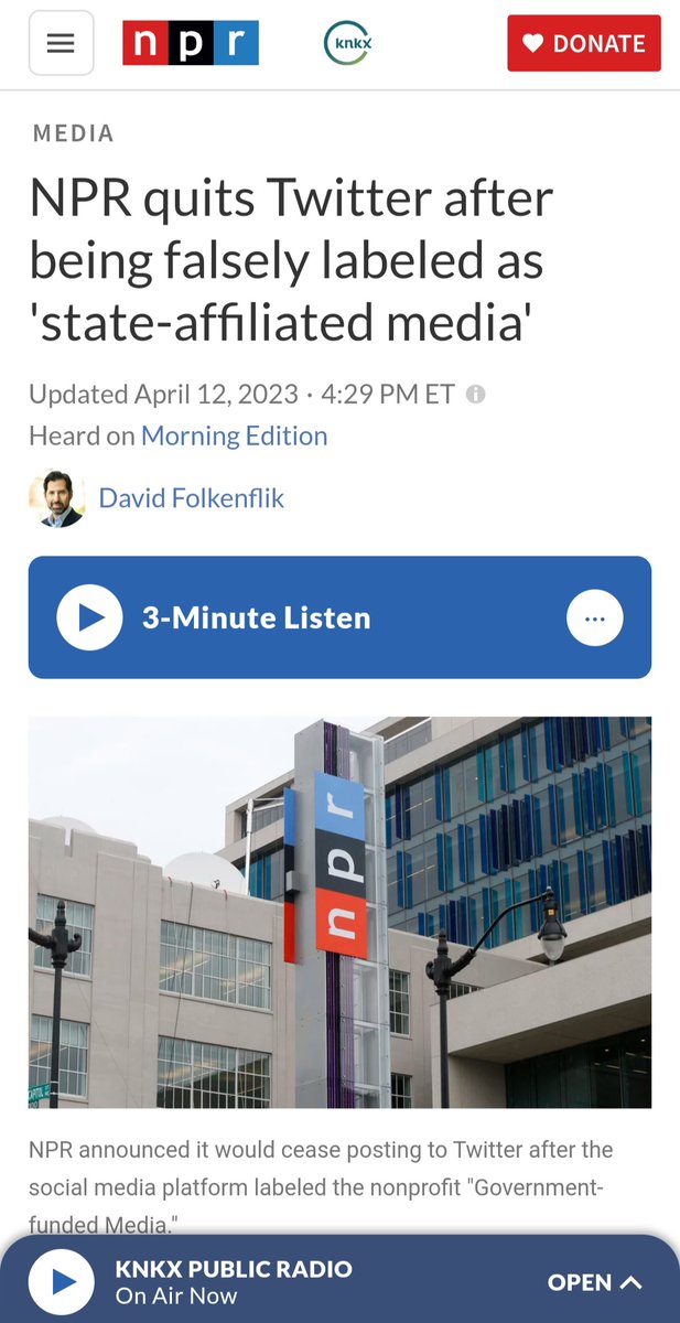 ForgedFox's tweet photo. @elonmusk @NPR They created a headline about this on their site. 🫣🫠 https://t.co/ojBBPoAJFD