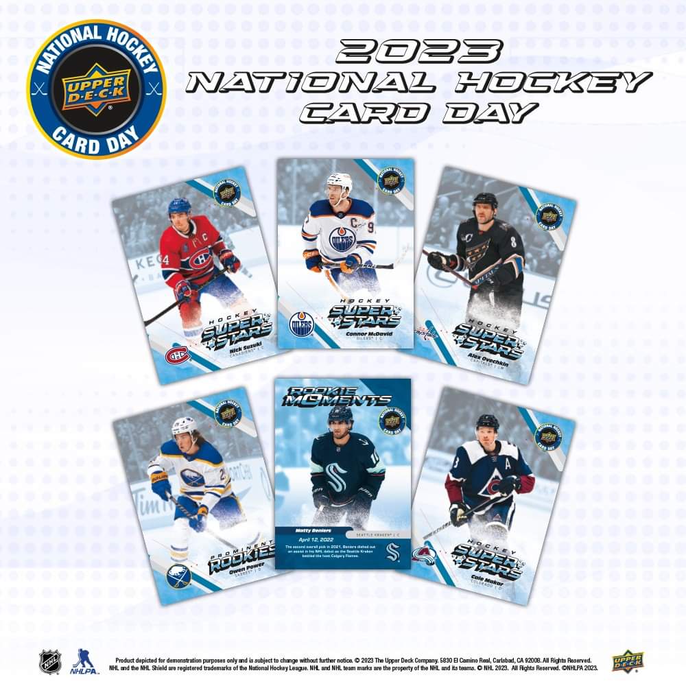 It's almost that time of year again! Come on down Saturday, April 15th to get your hands on some National Hockey Card Day packs!

#upperdeck #upperdeckhockey #nhcd  #hockeycards #sportscards