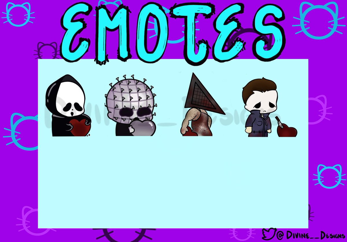 DivineDesiignz's tweet photo. Some pretty cute dbd killer emotes I’ve been working on 😍 #dbdemotes #emoteartist https://t.co/DMzPaaX5Ur
