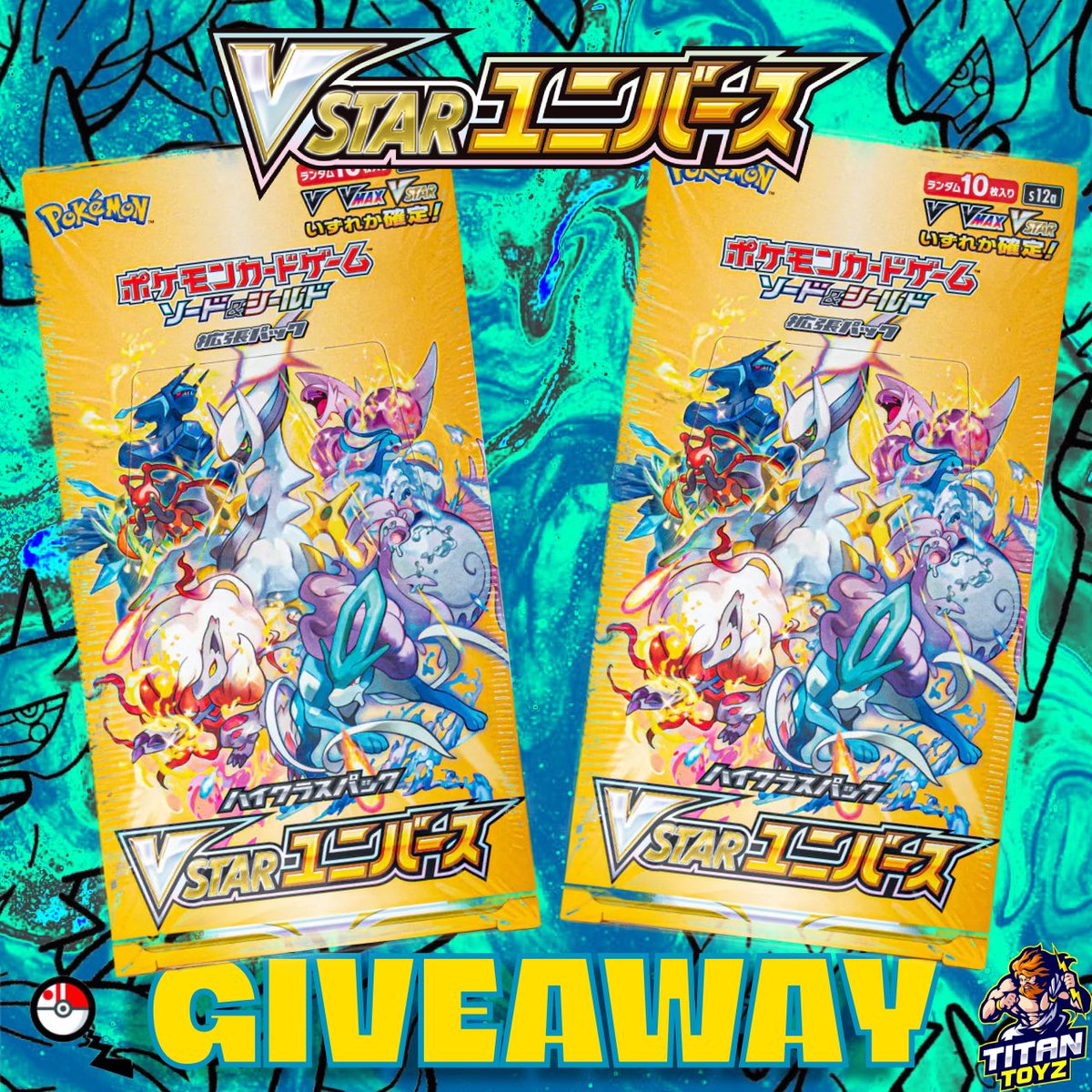✨VSTAR UNIVERSE GIVEAWAY✨

For a chance to win 2 VSTAR Universe Booster Boxes, do the following:

✅ RT &amp; Like
✅ Follow <a href="/switchstock/">Pokémon-Switch Stock</a> and <a href="/TitanToyz/">Titan Toyz</a>
✳️ 2 Bonus Entries to IG Followers
(instagram.com/titantoyzstore/)

Check out the site: titantoyz.com/collections/ca…

Drawing on Sunday 4/16