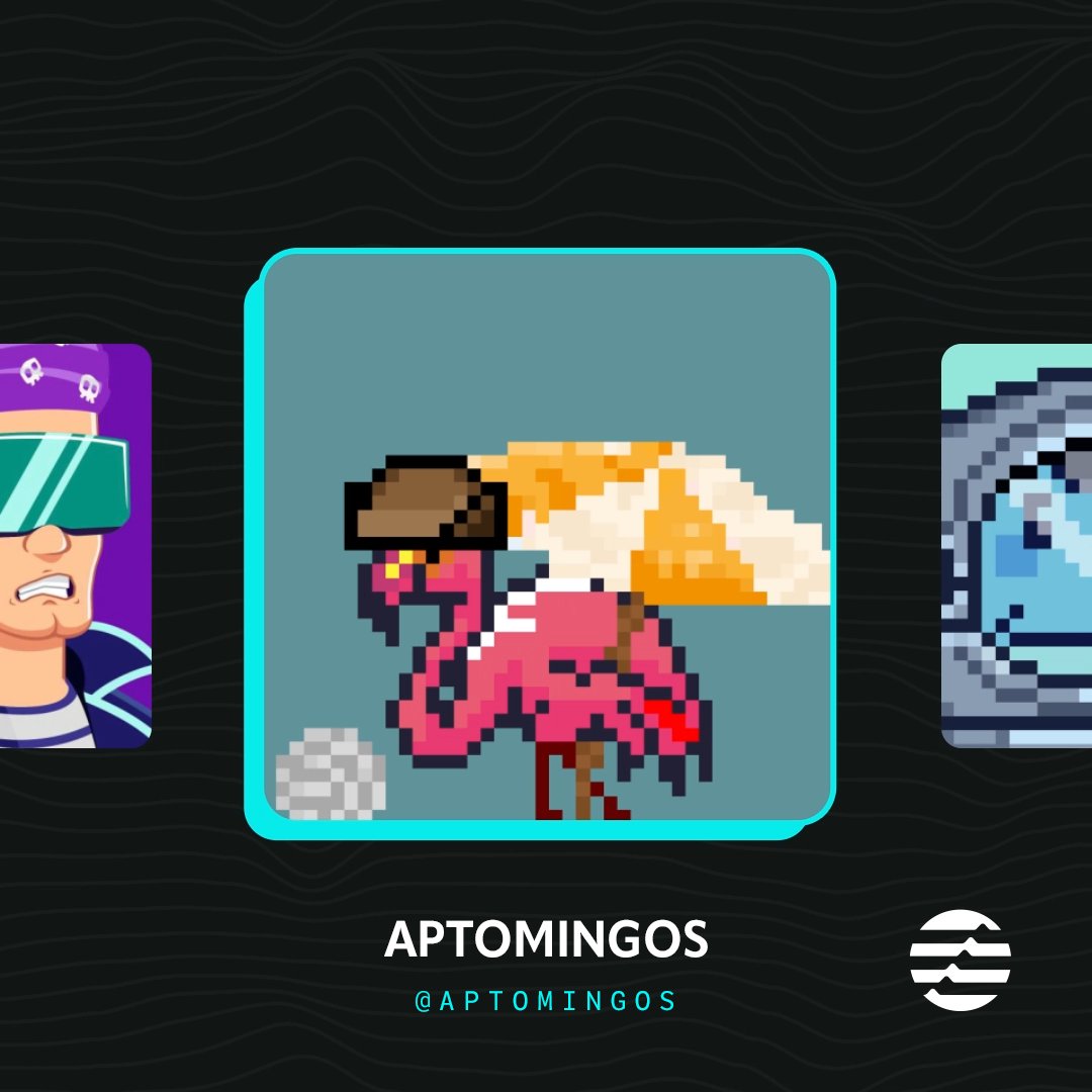 #ArtofAptos Spotlight

There’s nothing more amazing than 1212 pixelated flamingo NFTs aka <a href="/Aptomingos/">Aptomingos</a> 🦩

Even better, Aptomingos is its own society livin’ by a set of rules known as "THE CODE."

Once an Aptomingo, always an Aptomingo—IYKYK!!

What Aptomingo is in your flock? 👀