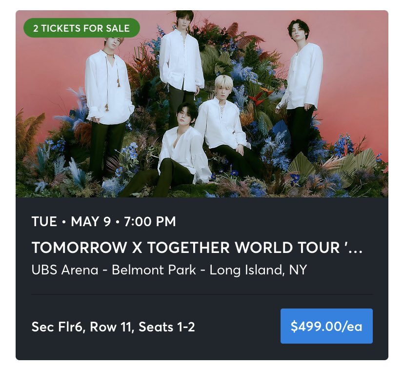 theapink05's tweet photo. TXT-BELMONT PARK-UBS ARENA (may 9th) 
Selling two tickets (floor seats) through Ticketmaster 
ROW 11-seat 1-2 
Serious buyers only pls!!
DM for more info
#txt #ACT_SWEET_MIRAGE #TXT_ASM_TOUR #TicketSales #Ticketmaster #TXT #MOA #TXT_MOA https://t.co/KLFnQ5frms