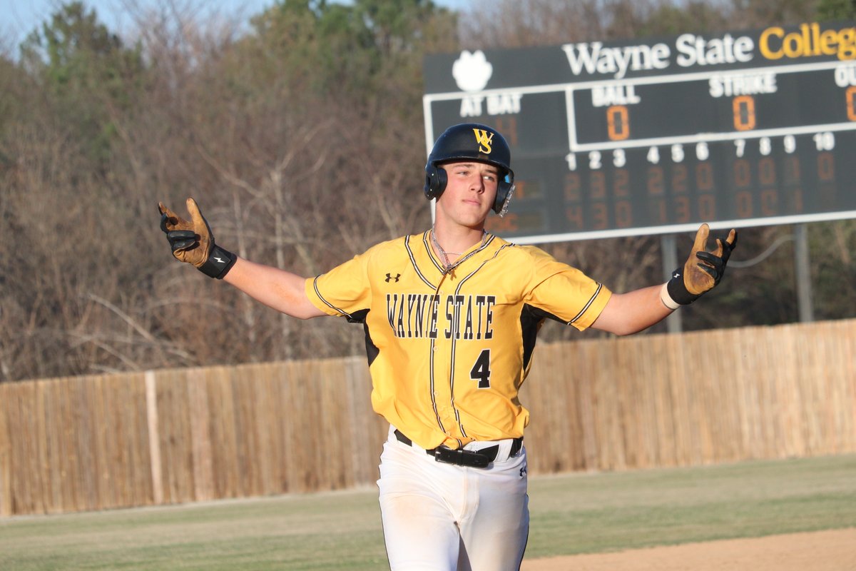 wscwildcats's tweet photo. 'Cats win! Trey Wells with his FIFTH homer of the day walks @WSCBB off with another shot in the bottom half of the tenth!! 

#NSICBase https://t.co/brNBy1OPcu