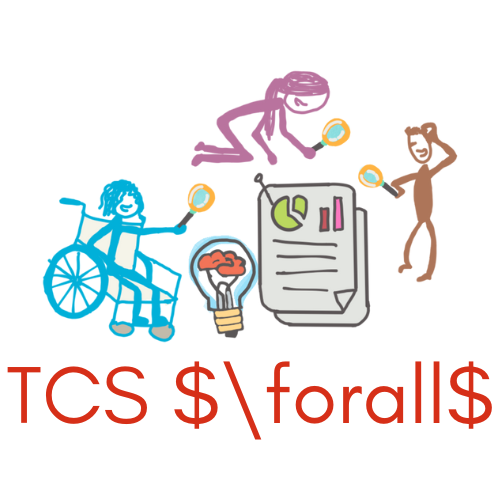 B1ar2n3a's tweet photo. We now have a logo for TCS for All drawn by the talented Sumegha Garg. It's been six years since @pinkfloydie, Sofya Raskhodnikova, and I  started TCS Women with the aim of enabling more students from underrepresented groups to attend TCS flagship conferences. #STOC2023 https://t.co/DF8AGi0TQ9