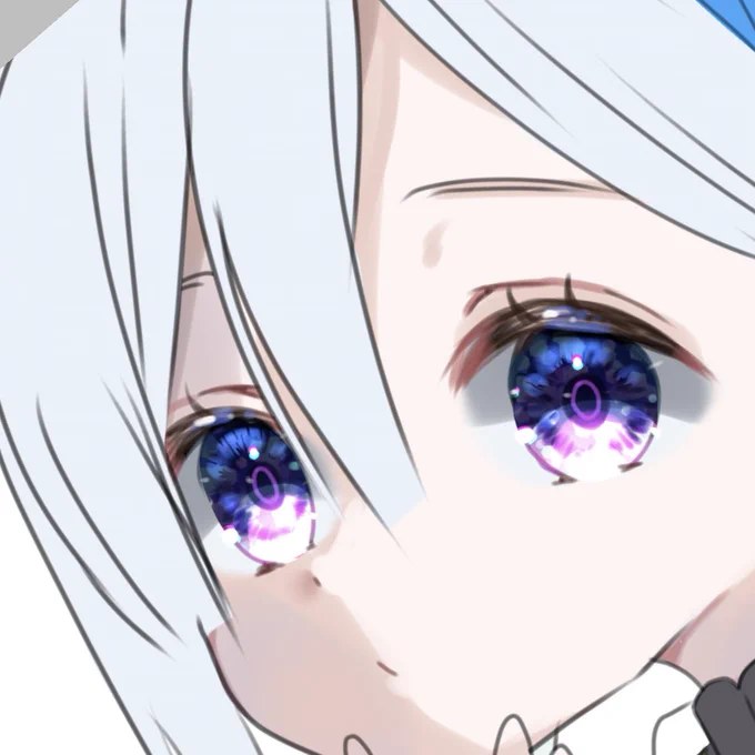 目のグラデーションむずい
