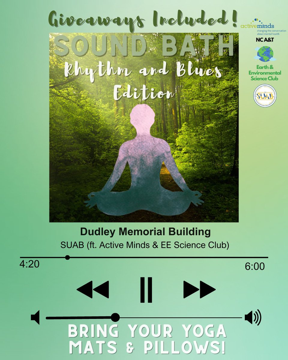 Come take a moment to unwind and relax with us during SoundBath! 🧘🏿 Let’s #LockIn and make for some good vibes! 💚